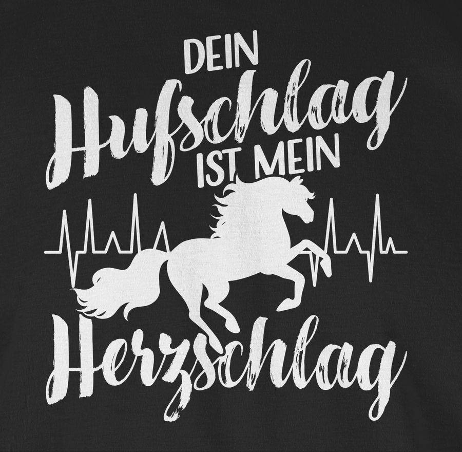 Shirtracer Dein Hufschlag Ist Mein Herzschlag Schriftzug - Weiß: T-Shirt Turnbeutel Shirtracer