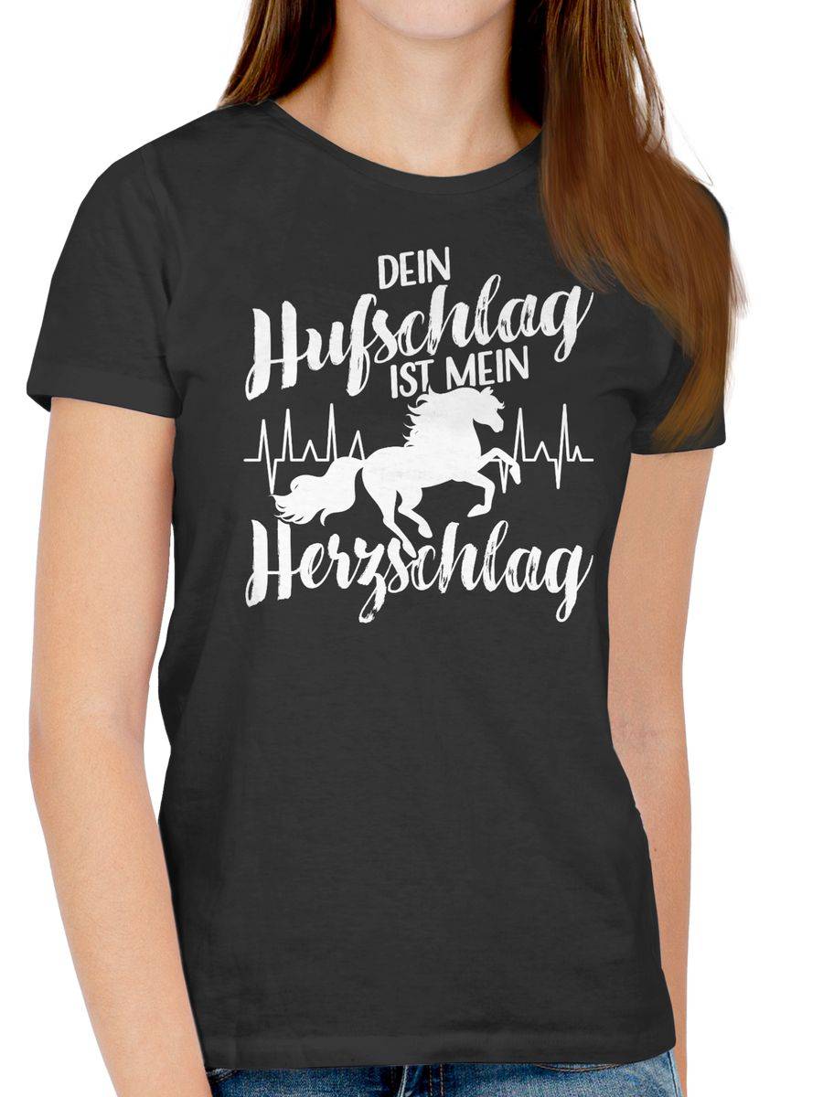 Shirtracer Dein Hufschlag Ist Mein Herzschlag Schriftzug - Weiß: T-Shirt Turnbeutel Shirtracer