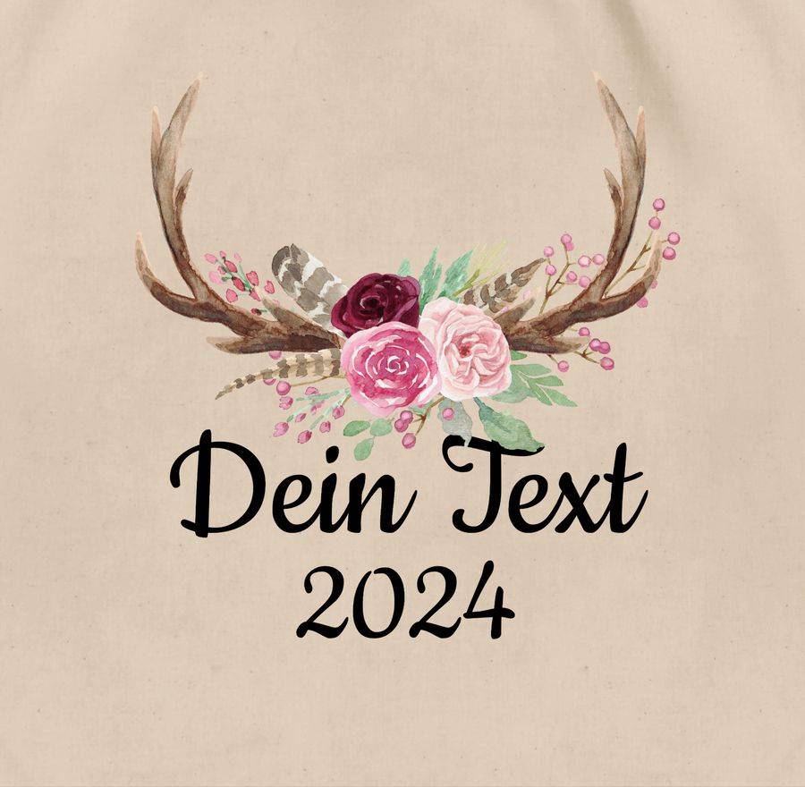 Shirtracer Dein Text Und Geweih: Tshirt Gym Bag Shirtracer