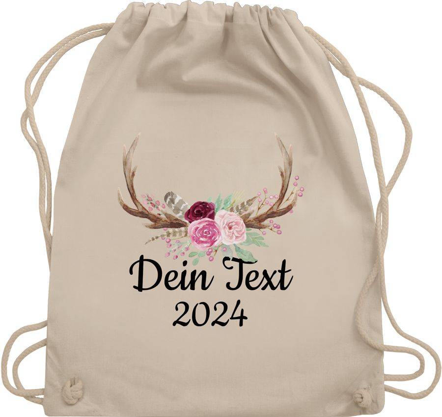 Shirtracer Dein Text und Geweih: Tshirt Gym Bag Shirtracer