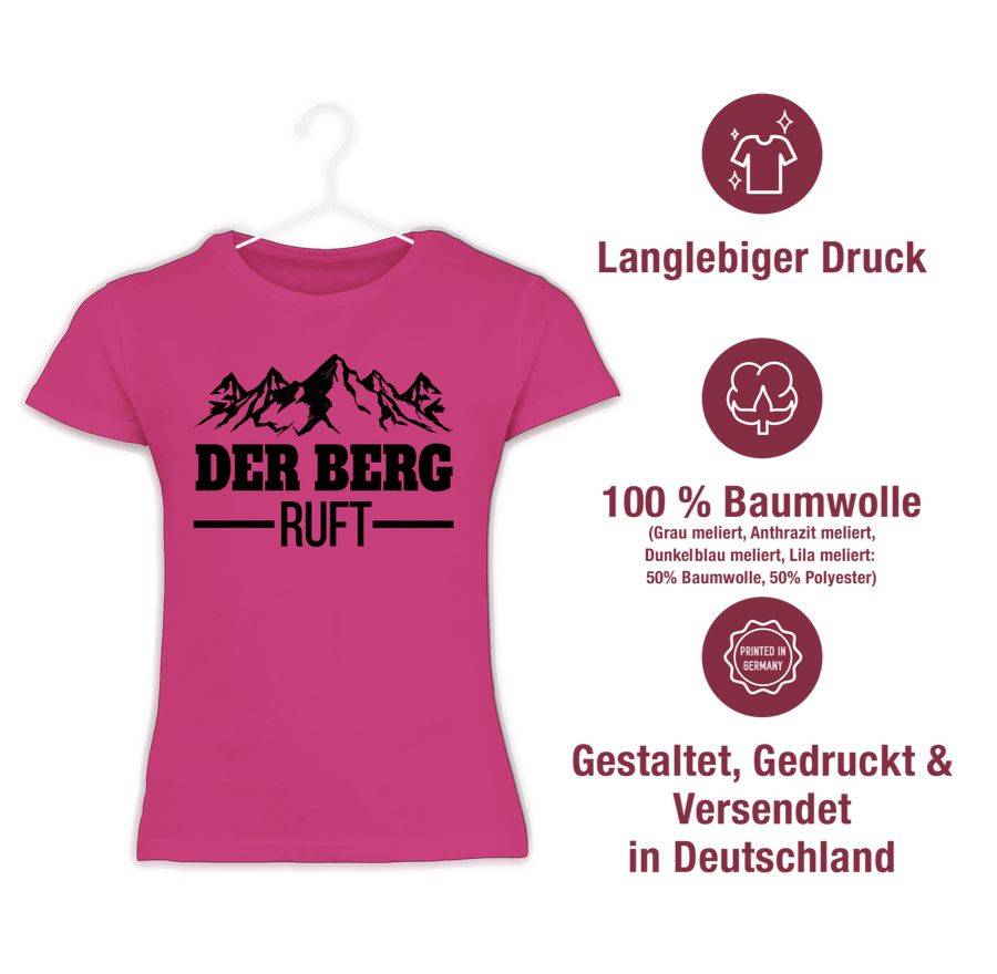 Shirtracer Der Berg Ruft - Schwarz: T-Shirt Rucksack Shirtracer