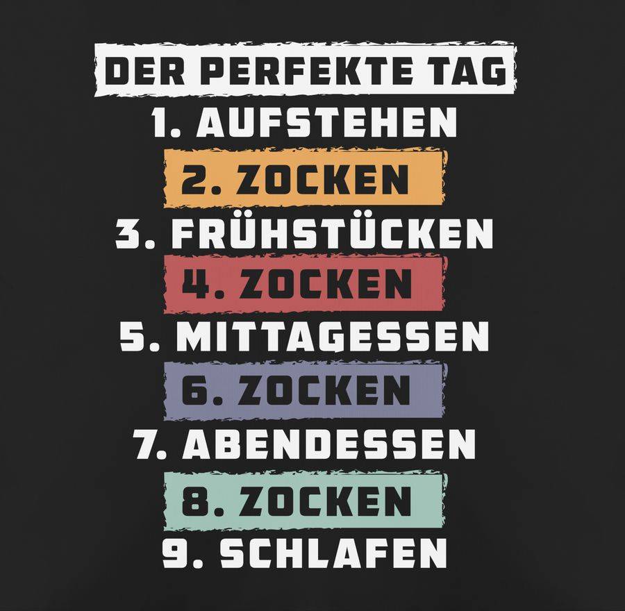 Shirtracer Der Perfekte Tag - Zocken - Weiß: Tshirt Rucksack Shirtracer