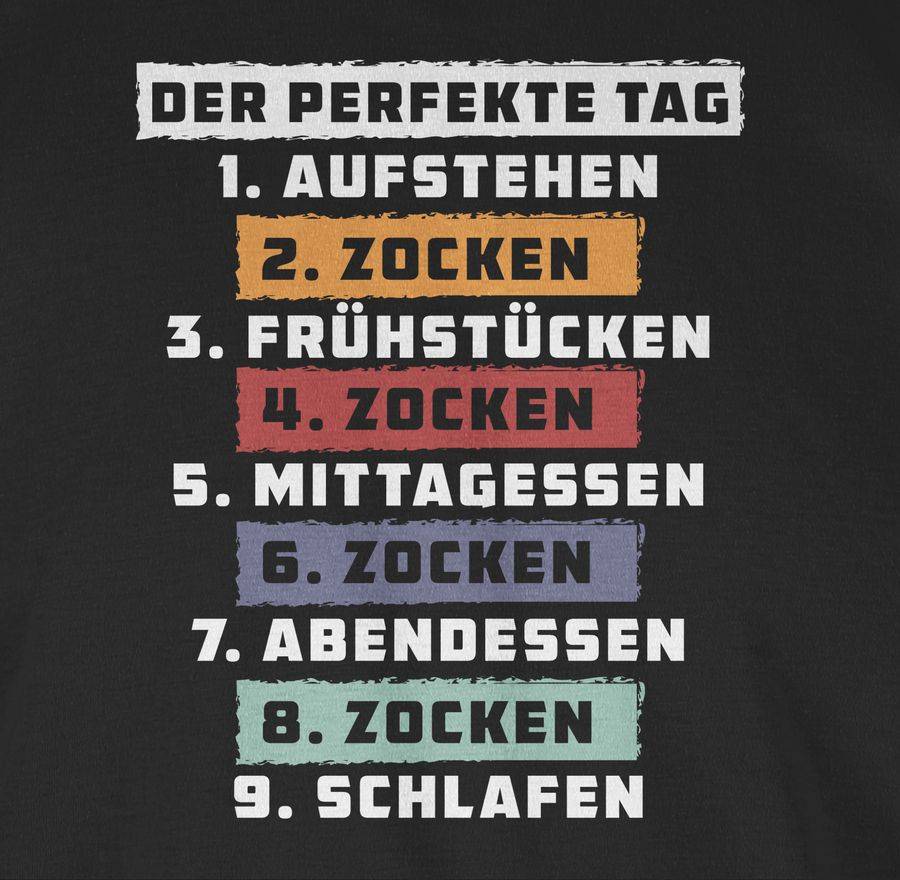 Shirtracer Der Perfekte Tag - Zocken - Weiß: Tshirt Rucksack Shirtracer