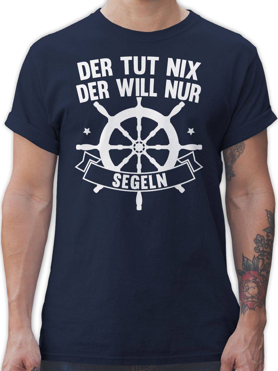 Shirtracer Der tut nix der will nur segeln: T-Shirt Turnbeutel Shirtracer