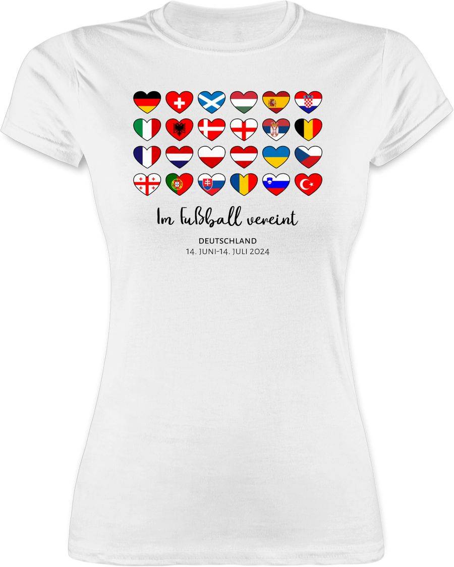 Shirtracer Deutschland EM 2024 Länder Herzen - Im Fußball vereint | Shirts & Mehr Shirtracer
