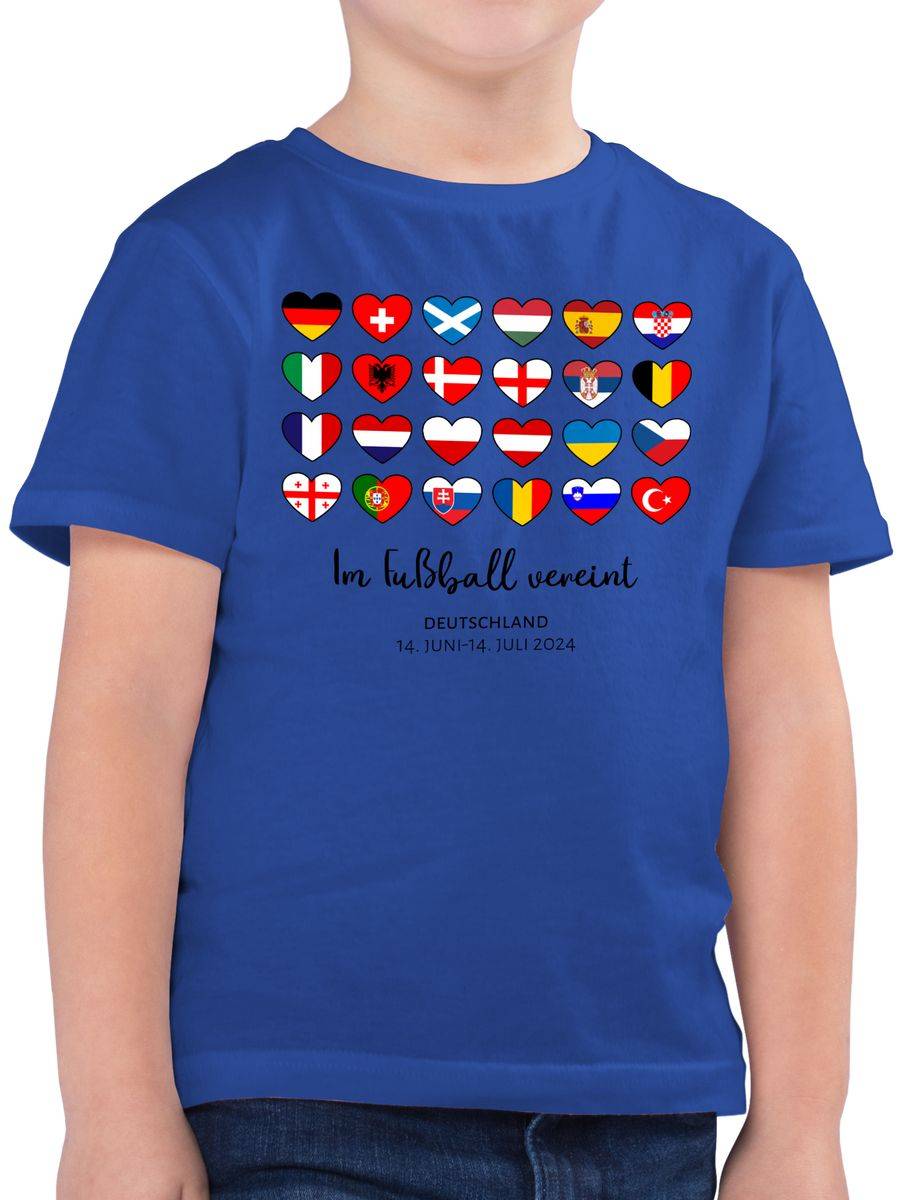 Shirtracer Deutschland EM 2024 Länder Herzen - Im Fußball vereint | Shirts & Mehr Shirtracer