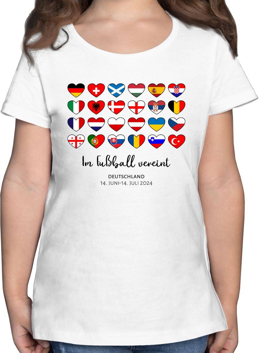 Shirtracer Deutschland EM 2024 Länder Herzen - Im Fußball vereint | Shirts & Mehr Shirtracer