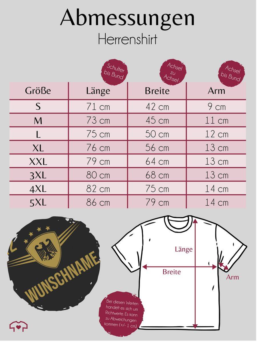 Shirtracer Deutschland Gold Mit Anpassbarem Namen Und Nummer Shirts & Mehr Shirtracer