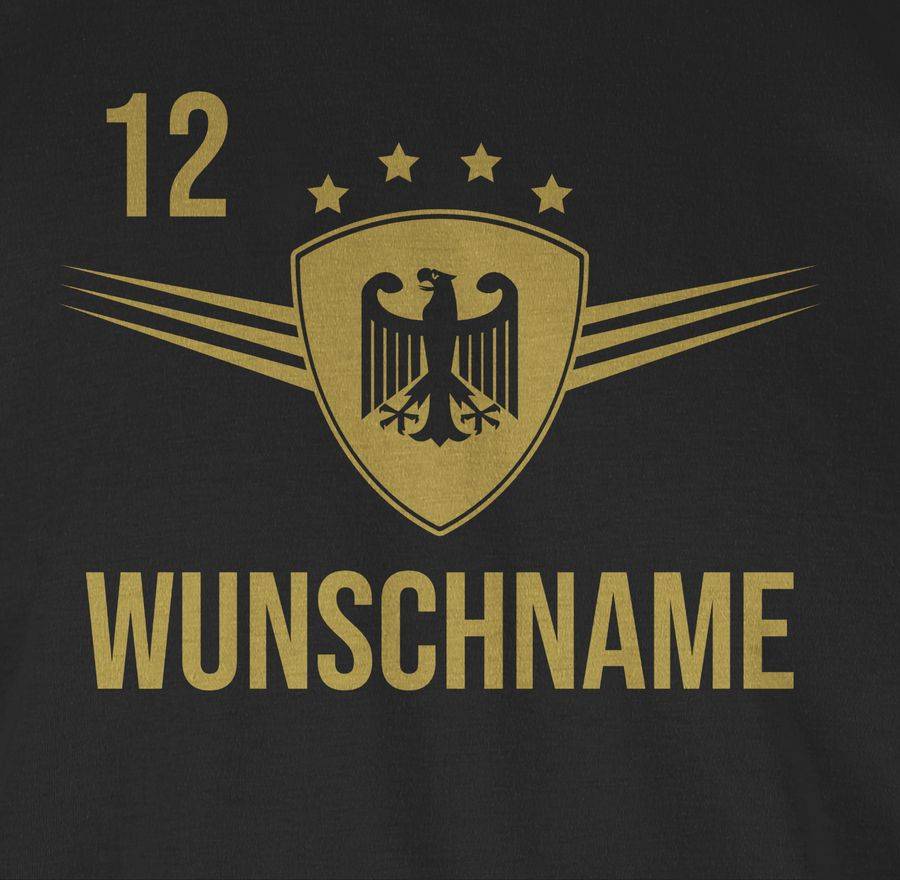 Shirtracer Deutschland Gold Mit Anpassbarem Namen Und Nummer Shirts & Mehr Shirtracer