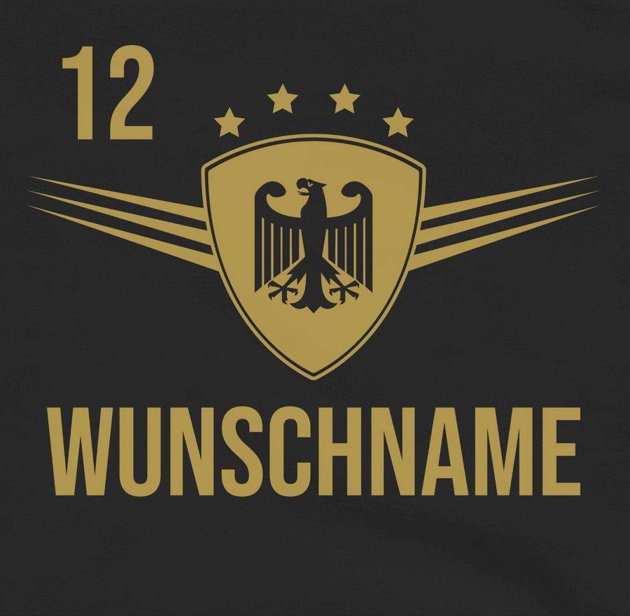 Shirtracer Deutschland Gold Mit Anpassbarem Namen Und Nummer Shirts & Mehr Shirtracer