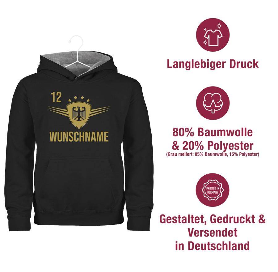 Shirtracer Deutschland Gold Mit Anpassbarem Namen Und Nummer Shirts & Mehr Shirtracer