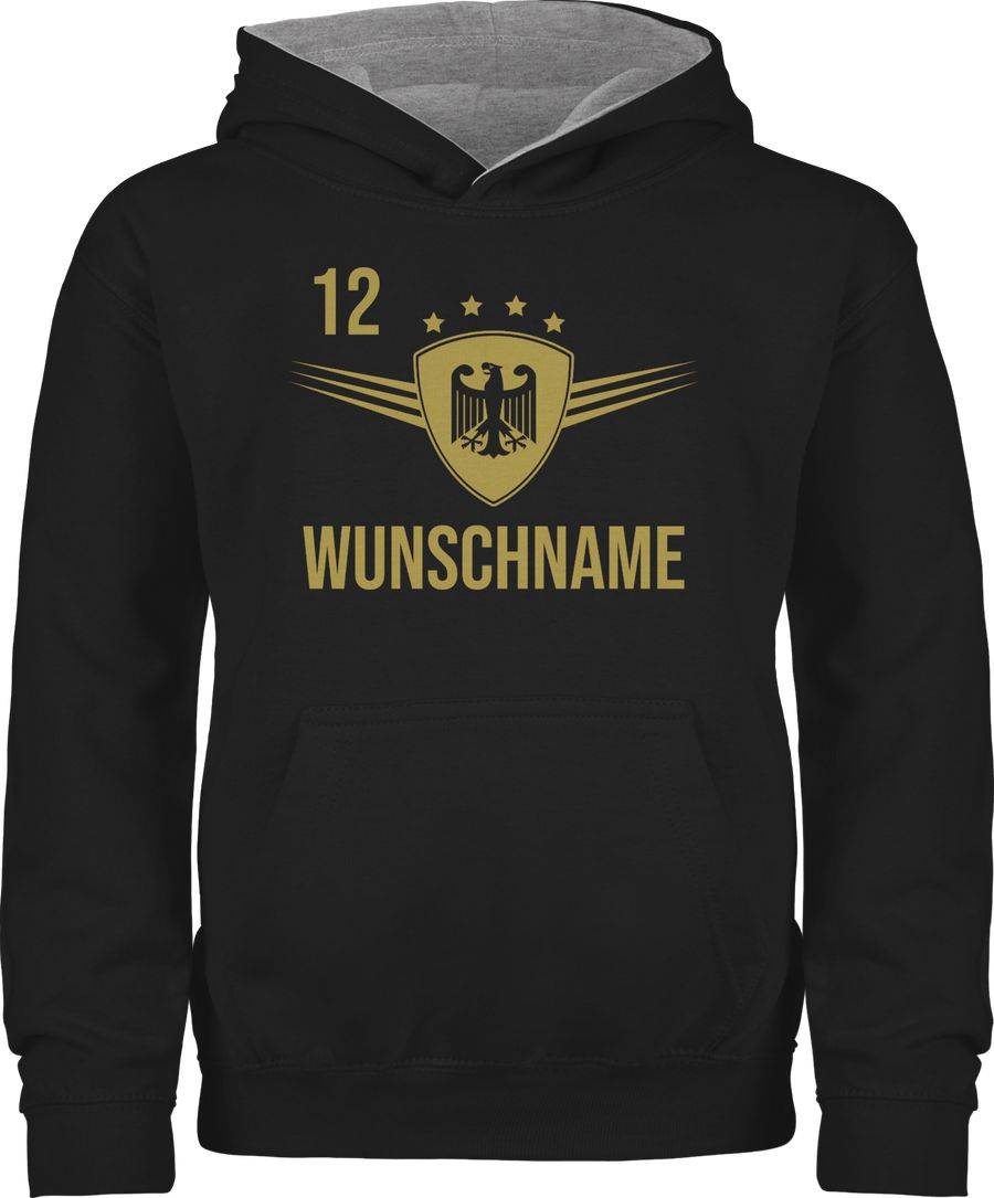 Shirtracer Deutschland Gold mit anpassbarem Namen und Nummer Shirts & Mehr Shirtracer