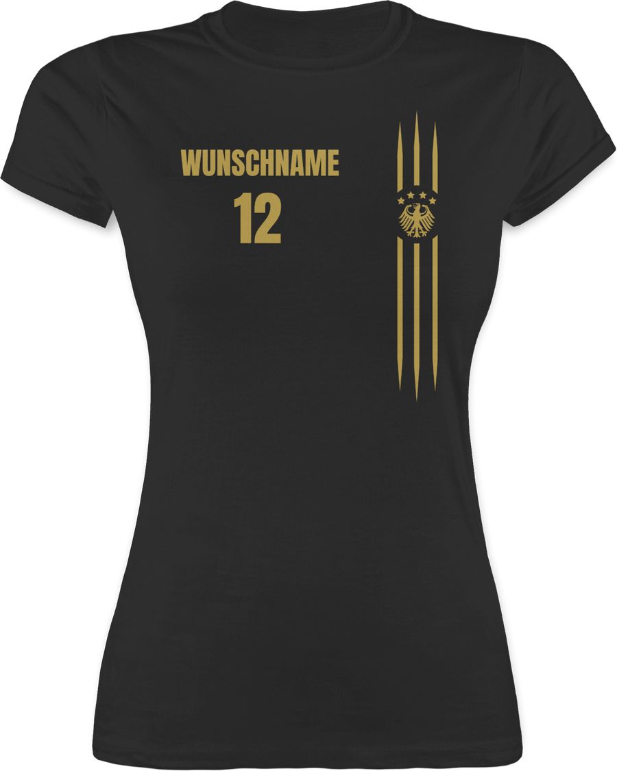Shirtracer Deutschland Gold Name und Nummer - anpassbar Shirts & Mehr Shirtracer