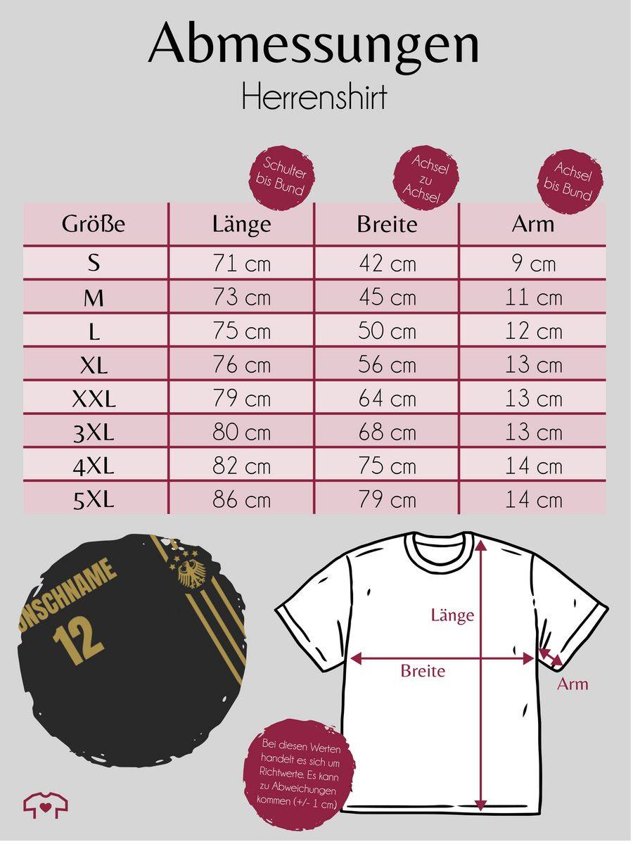 Shirtracer Deutschland Gold Name Und Nummer - Anpassbar Shirts & Mehr Shirtracer