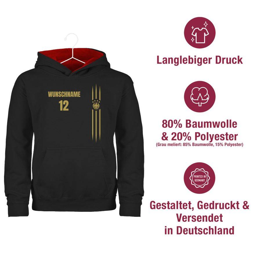 Shirtracer Deutschland Gold Name Und Nummer - Anpassbar Shirts & Mehr Shirtracer