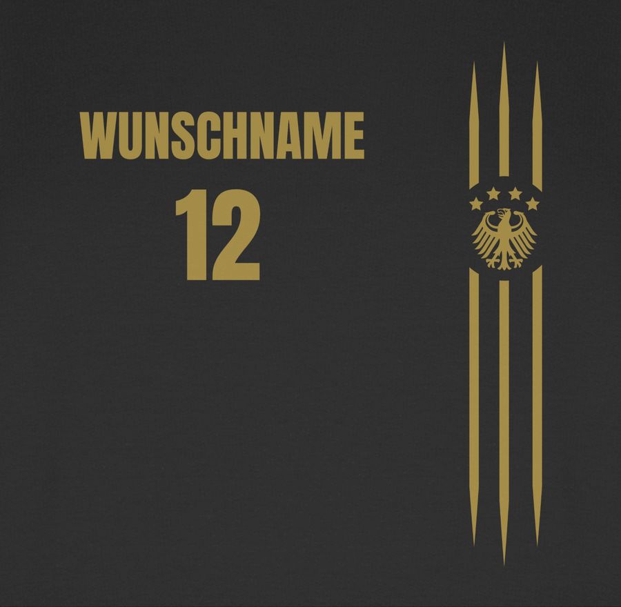 Shirtracer Deutschland Gold Name Und Nummer - Anpassbar Shirts & Mehr Shirtracer