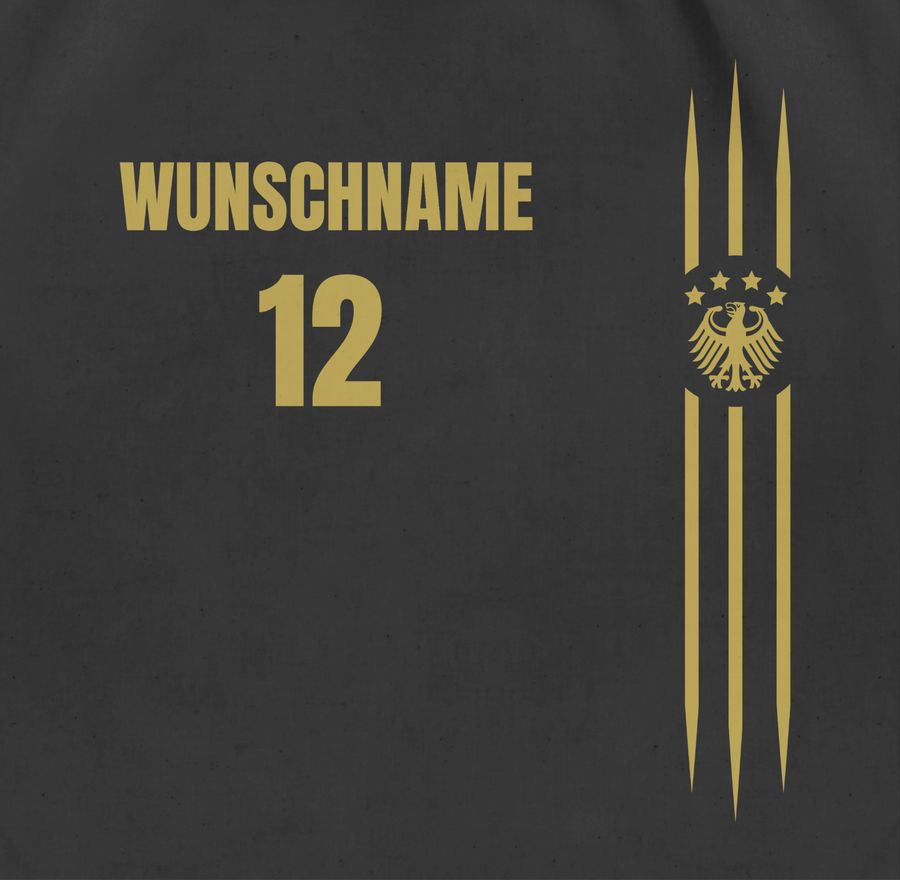 Shirtracer Deutschland Gold Name Und Nummer - Anpassbar Shirts & Mehr Shirtracer