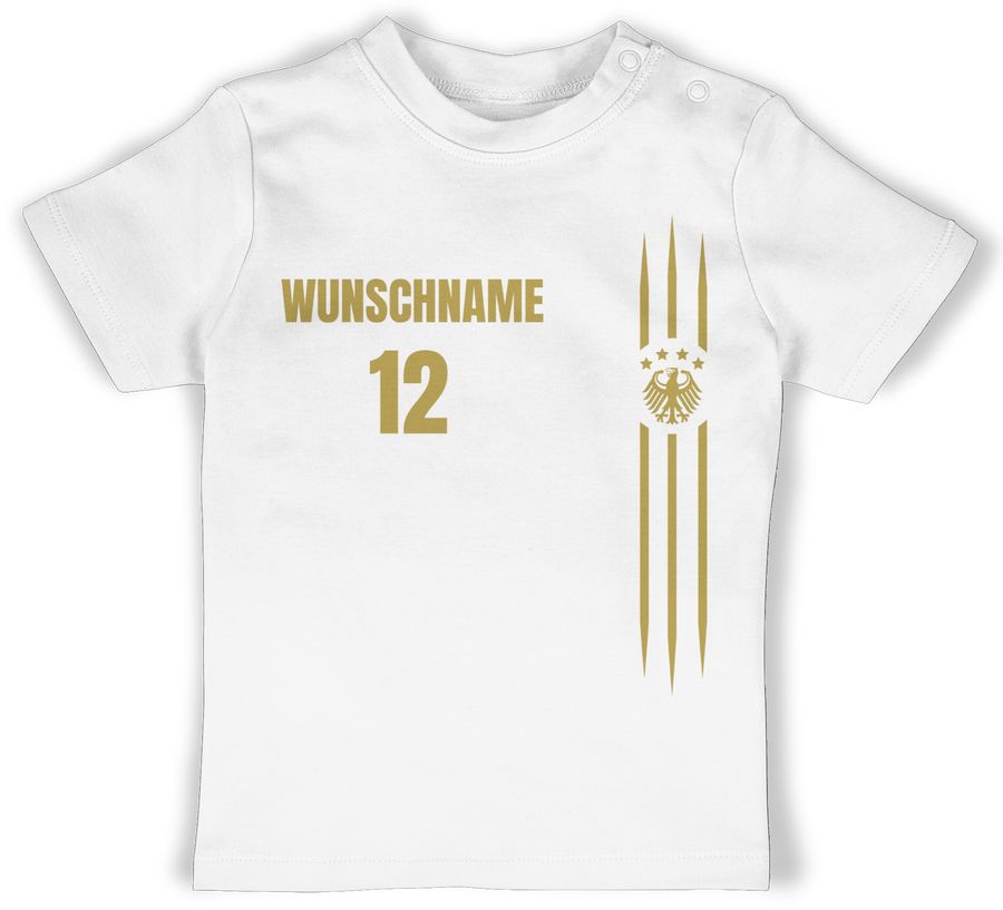 Shirtracer Deutschland Gold Name und Nummer - anpassbar Shirts & Mehr Shirtracer