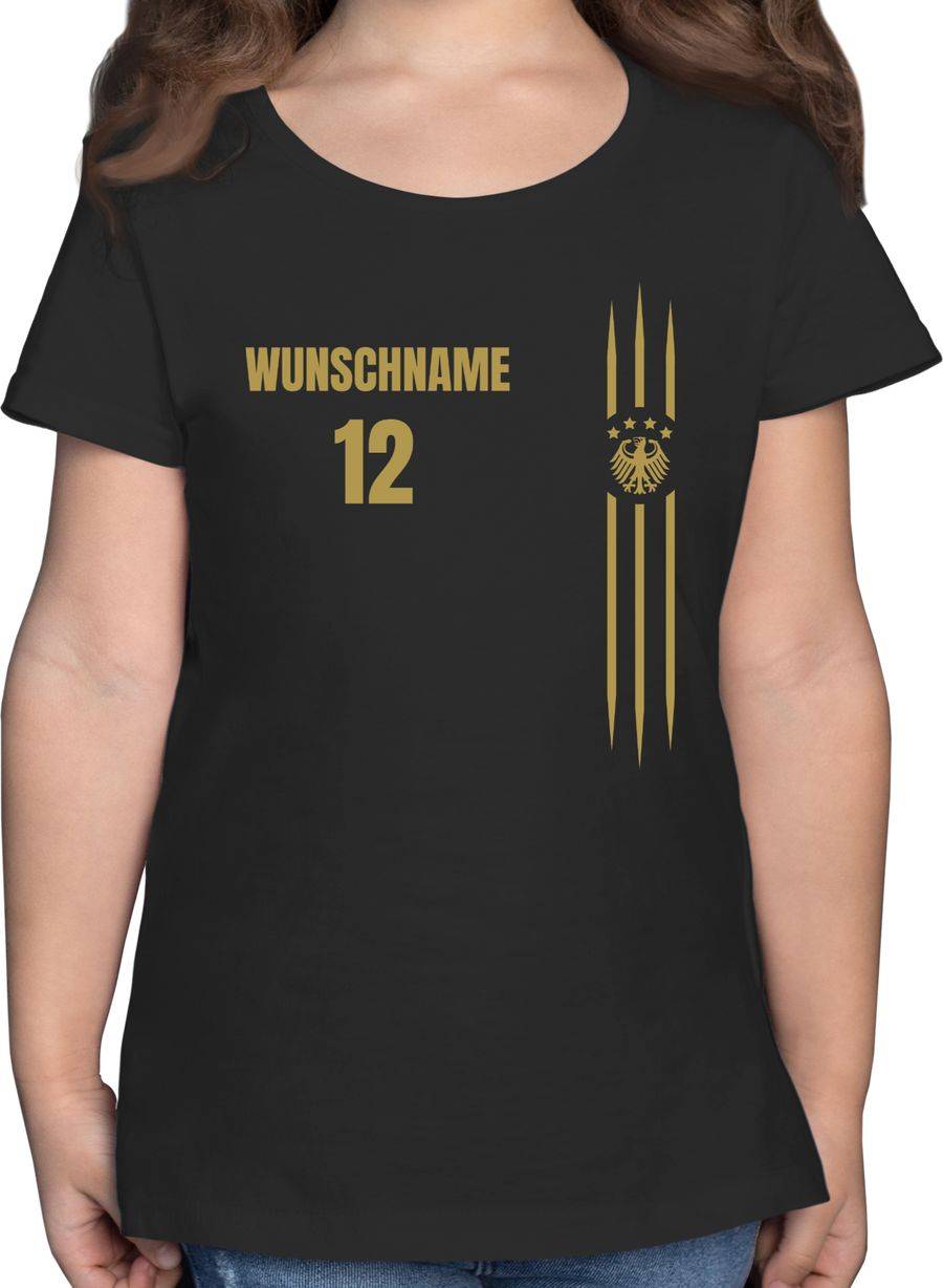 Shirtracer Deutschland Gold Name und Nummer - anpassbar Shirts & Mehr Shirtracer