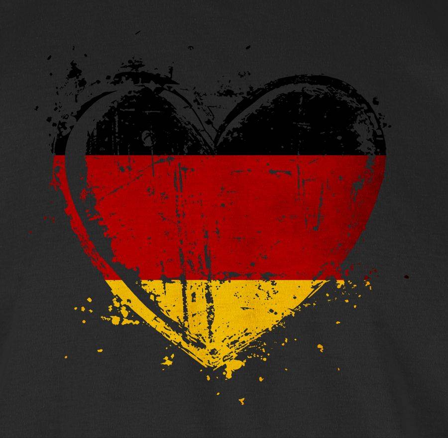 Shirtracer Deutschland Herz Motiv Schwarz Rot Gold Germany Shirtracer