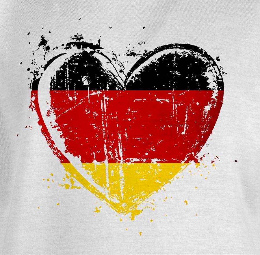 Shirtracer Deutschland Herz Motiv Schwarz Rot Gold Germany Shirtracer