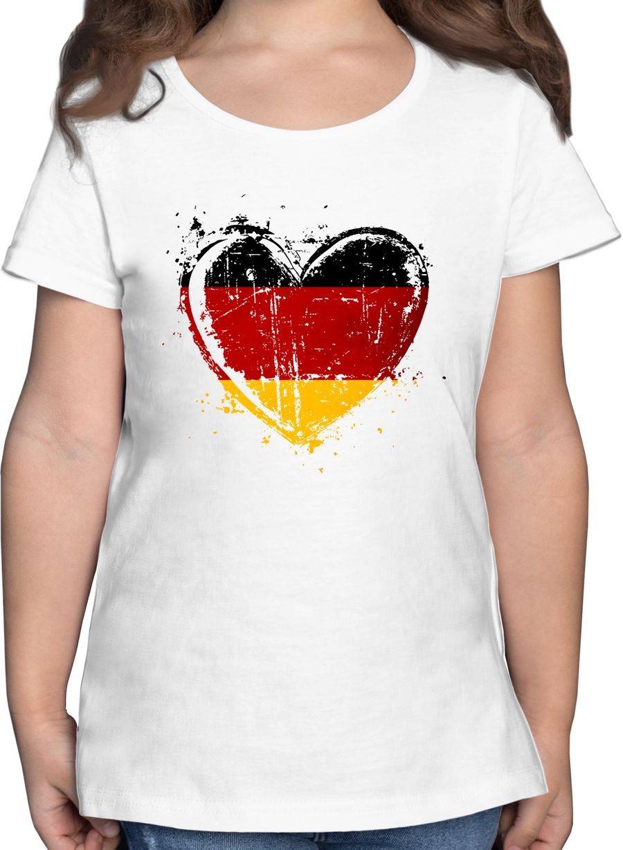 Shirtracer Deutschland Herz Motiv Schwarz Rot Gold Germany Shirtracer