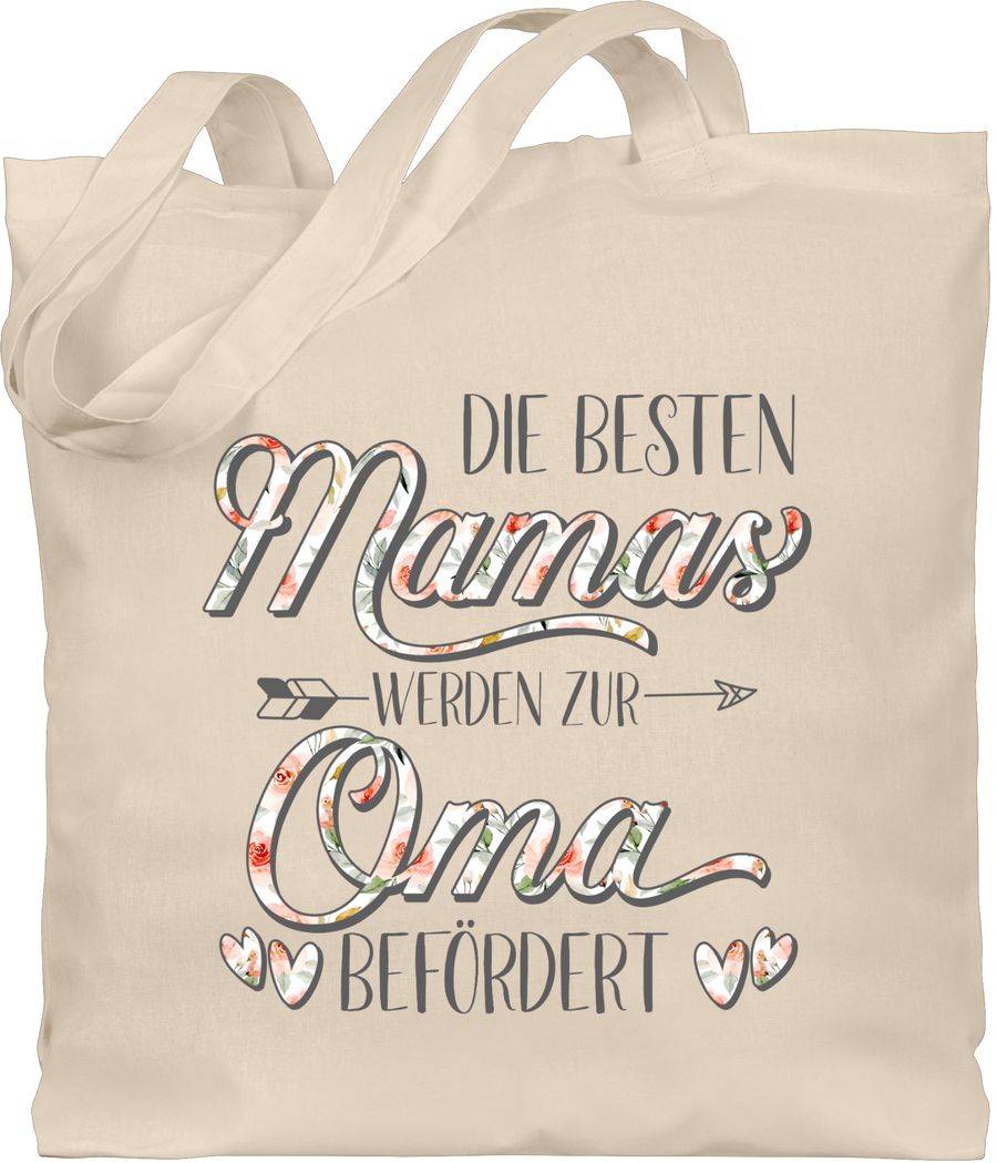 Shirtracer Die besten Mamas werden zur Oma befördert grau / floral Shirts & Mehr Shirtracer
