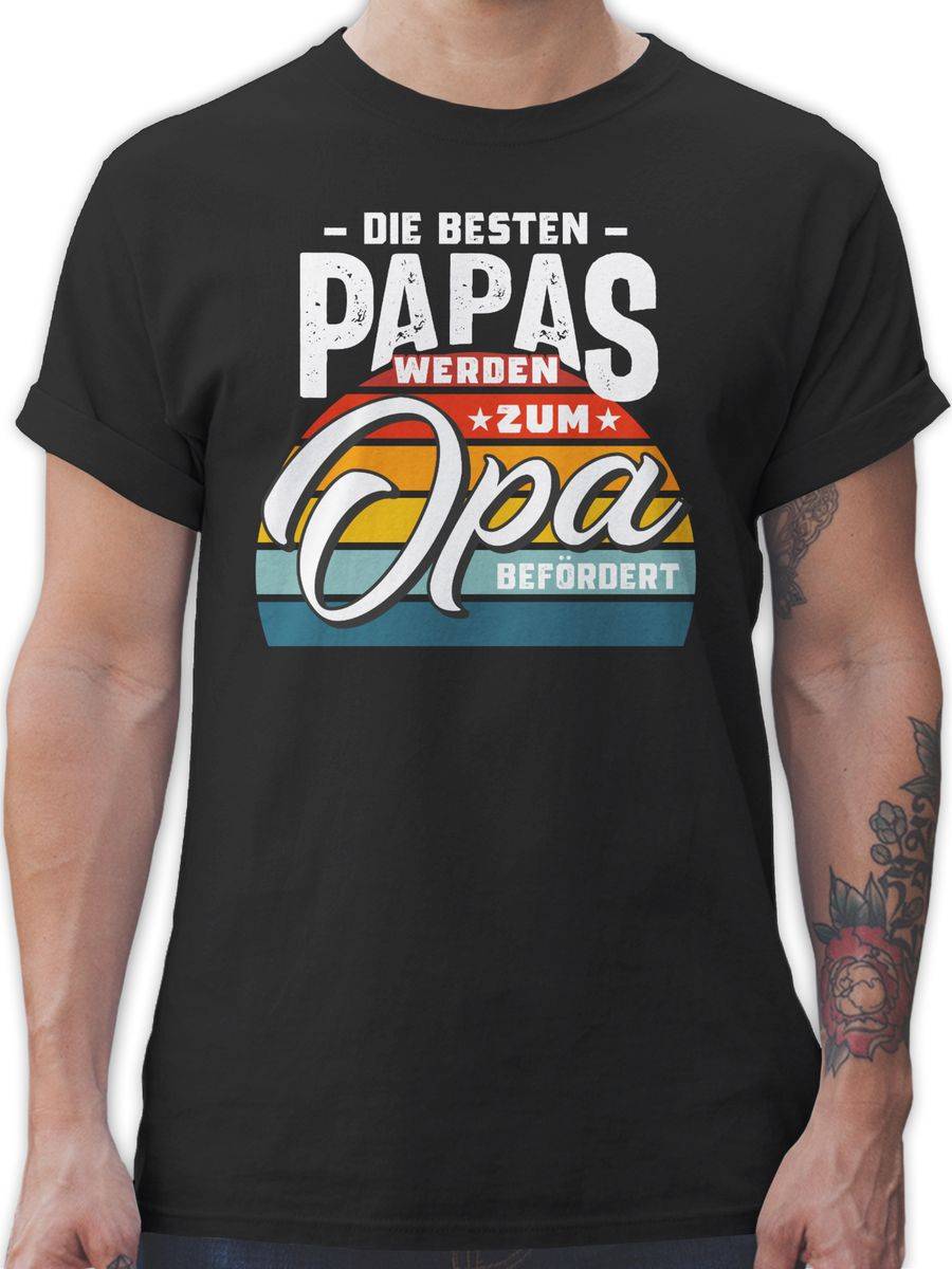 Shirtracer Die besten Papas werden zum Opa befördert Retro Weiß: T-Shirt Gym Bag Shirtracer