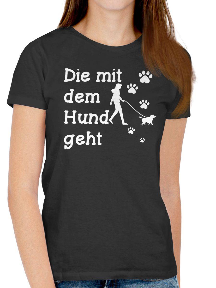 Shirtracer Die Mit Dem Hund Geht Pfoten Weiß Shirts & Mehr Shirtracer