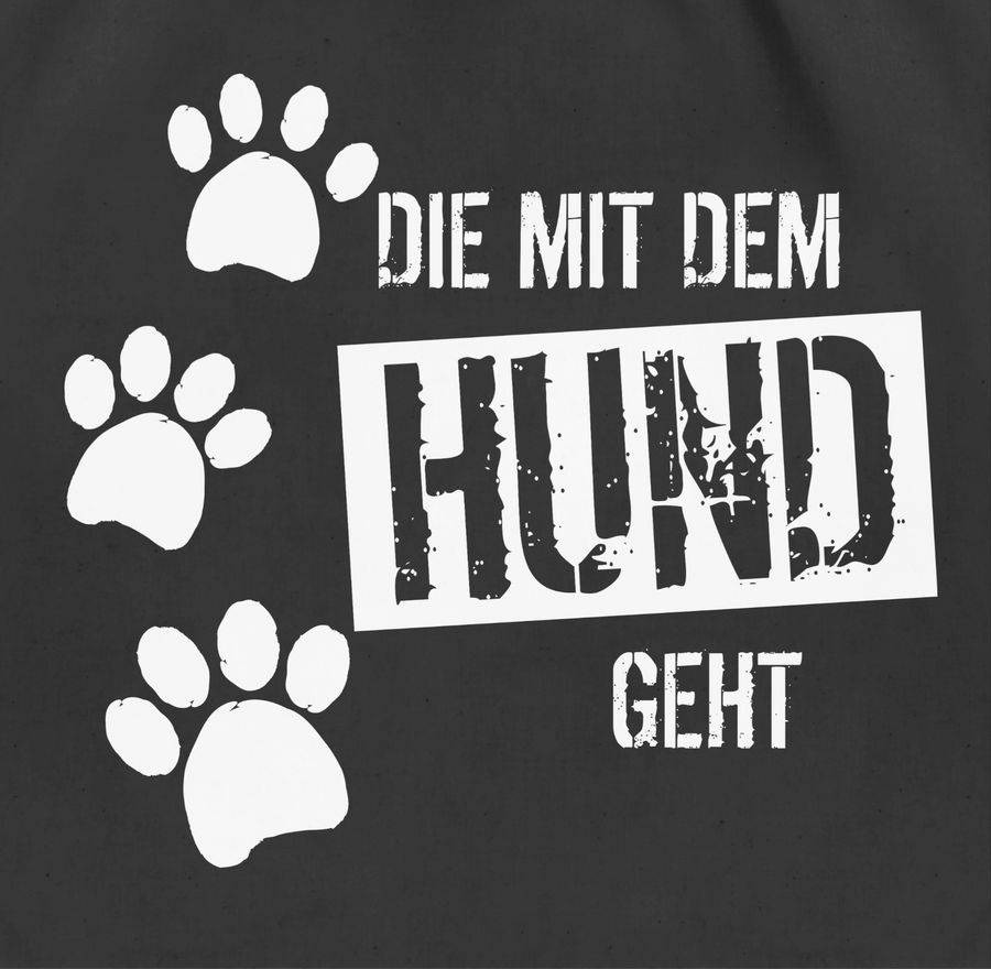 Shirtracer Die Mit Dem Hund Geht: Tshirt Turnbeutel Shirtracer
