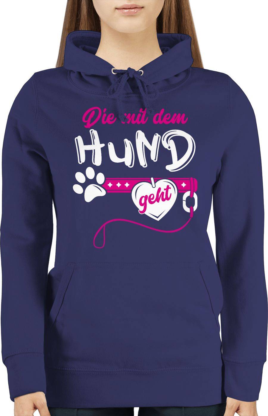 Shirtracer Die Mit Dem Hund Geht - Weiß/fuchsia Shirts & Mehr Shirtracer