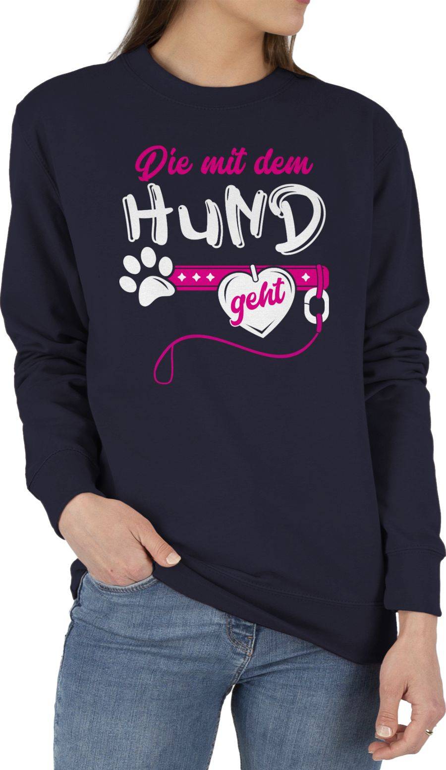 Shirtracer Die mit dem Hund geht - weiß/fuchsia Shirts & Mehr Shirtracer