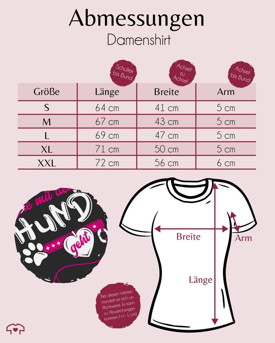 Shirtracer Die Mit Dem Hund Geht - Weiß/fuchsia Shirts & Mehr Shirtracer