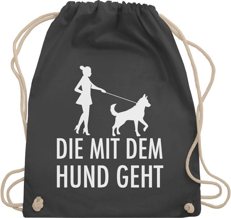 Shirtracer Die mit dem Hund geht - weiß: Tshirt Gym Bag Shirtracer