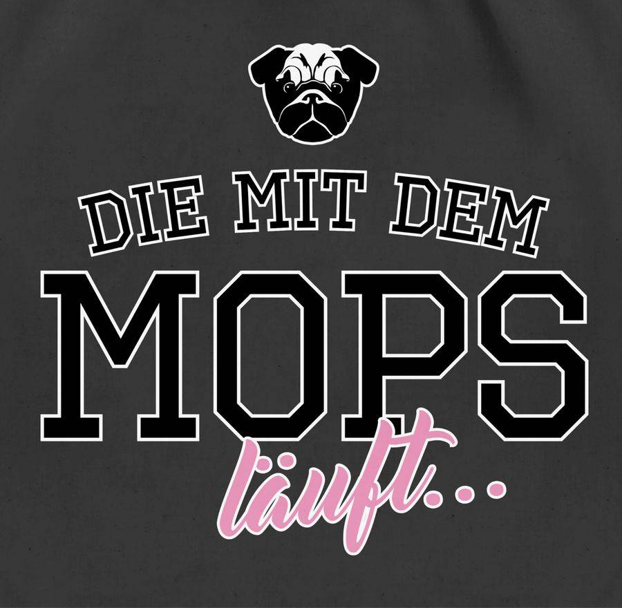 Shirtracer Die Mit Dem Mops Läuft: T-Shirt Rucksack Shirtracer