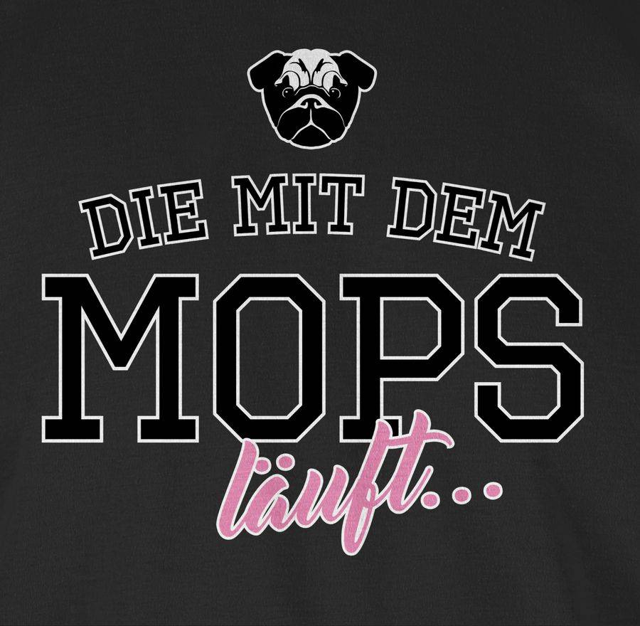 Shirtracer Die Mit Dem Mops Läuft: T-Shirt Rucksack Shirtracer