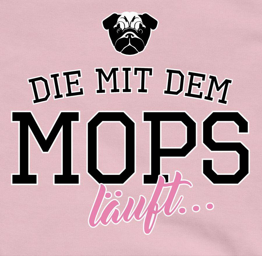 Shirtracer Die Mit Dem Mops Läuft: T-Shirt Rucksack Shirtracer