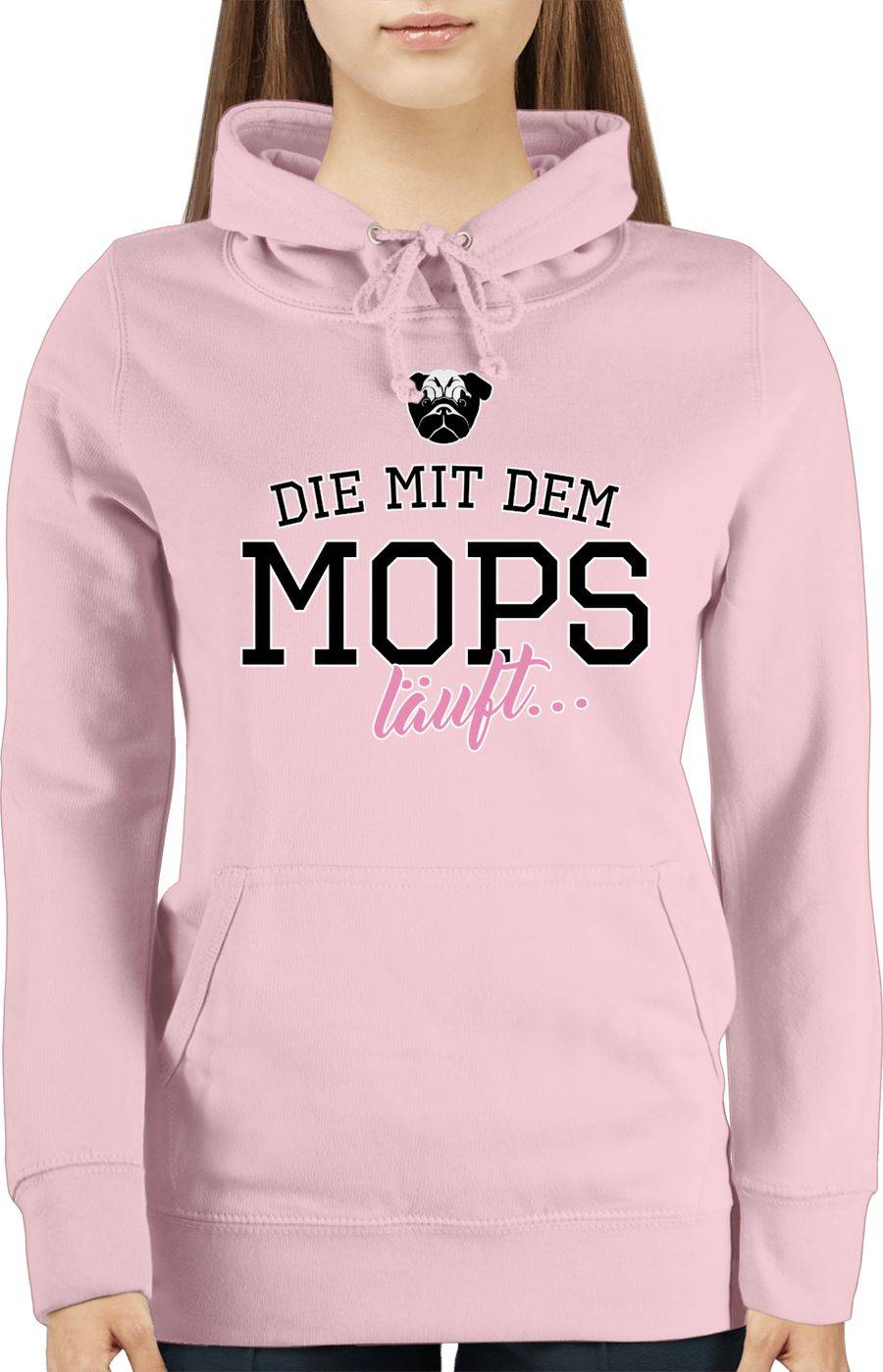 Shirtracer Die Mit Dem Mops Läuft: T-Shirt Rucksack Shirtracer