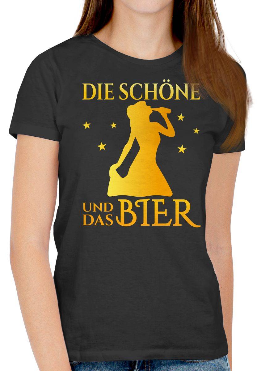 Shirtracer Die Schöne Und Das Bier Trinkende Frau Bier Gelb: Tshirt Turnbeutel Shirtracer