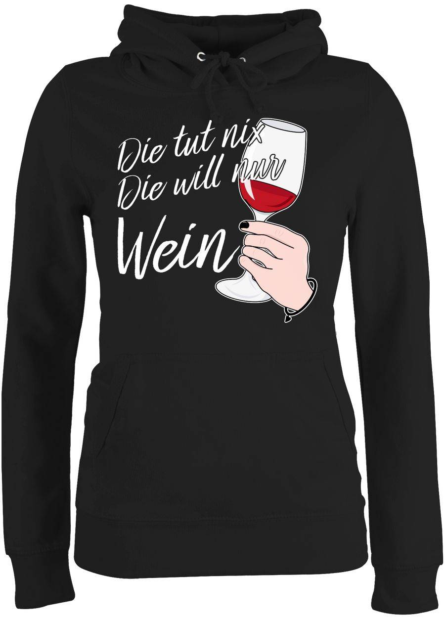 Shirtracer Die tut nix Die will nur Wein - Hand mit Glas weiß: T-Shirt Rucksack Shirtracer