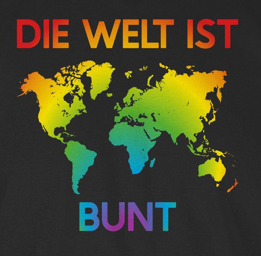 Shirtracer Die Welt Ist Bunt – Regenbogen Farben Karte: T-Shirt Turnbeutel Shirtracer