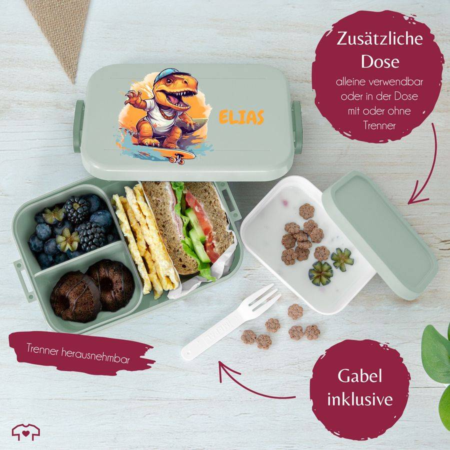 Shirtracer Dino T-Rex Dinosaurier TRex Skateboard: T-Shirt Turnbeutel Shirtracer