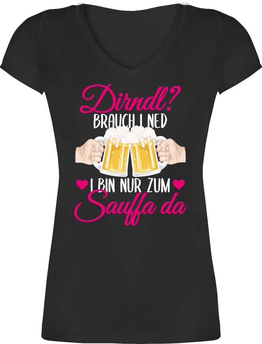 Shirtracer Dirndl? Brauch i ned! Bin nur zum Sauffa da - weiß und fuchsia: Tshirt Gym Bag Shirtracer