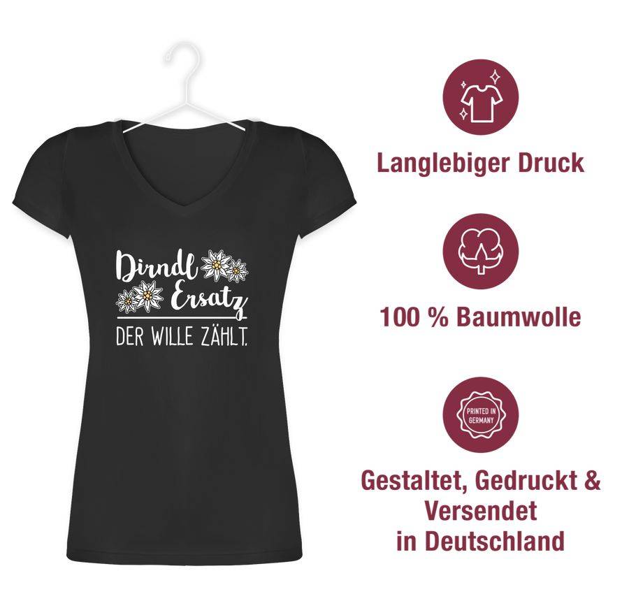 Shirtracer Dirndl Ersatz Der Wille Zählt - Weiß Shirts & Mehr Shirtracer