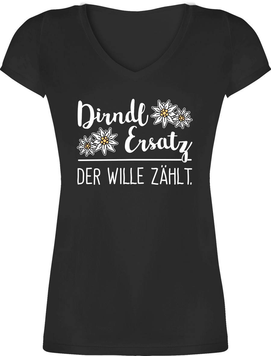 Shirtracer Dirndl Ersatz der Wille zählt - weiß Shirts & Mehr Shirtracer