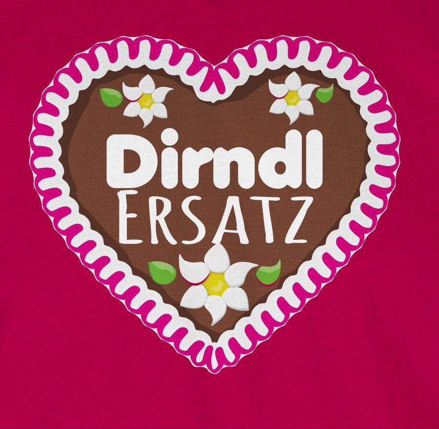 Shirtracer Dirndl Ersatz Lebkuchenherz Mit Blumen - Fuchsia: Tshirt Gym Bag Shirtracer