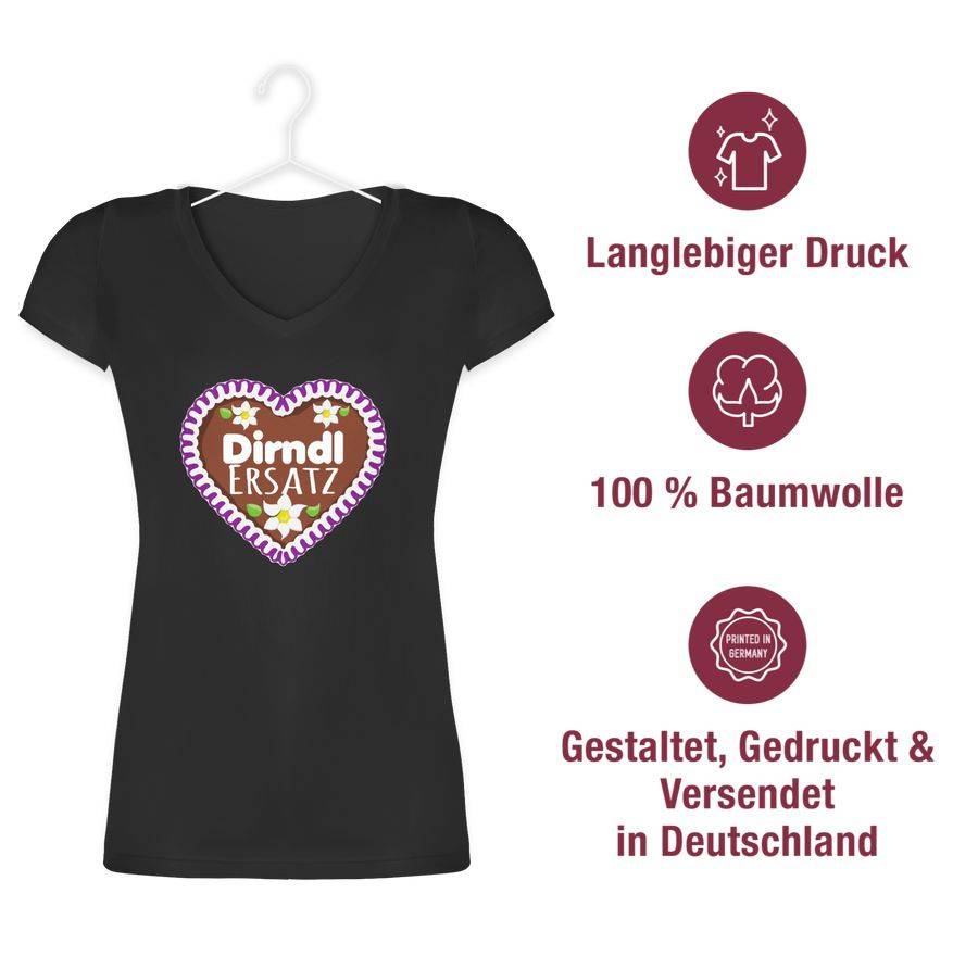 Shirtracer Dirndl Ersatz Lebkuchenherz Mit Blumen - Lila Shirts & Mehr Shirtracer