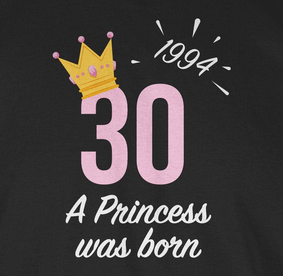 Shirtracer Dreißigster Mädchen Princess 1994: T-Shirt Turnbeutel Shirtracer