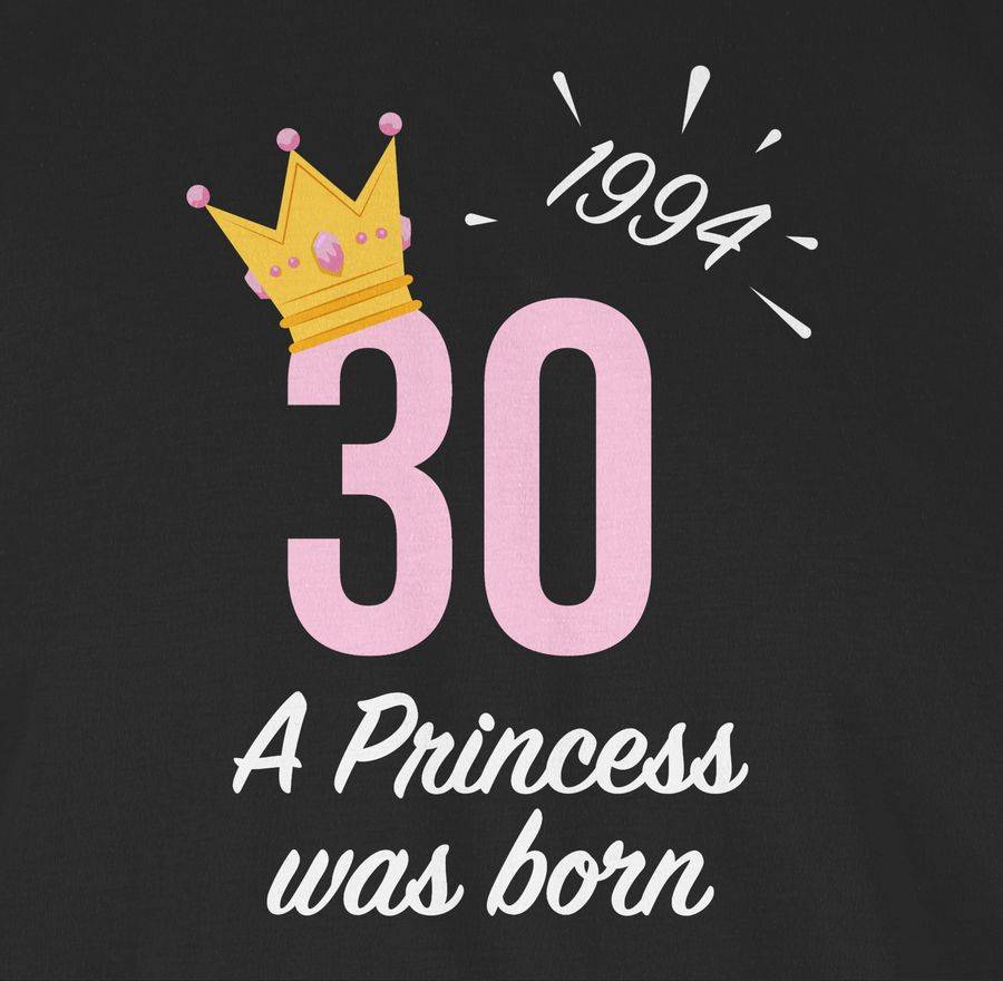 Shirtracer Dreißigster Mädchen Princess 1994: T-Shirt Turnbeutel Shirtracer