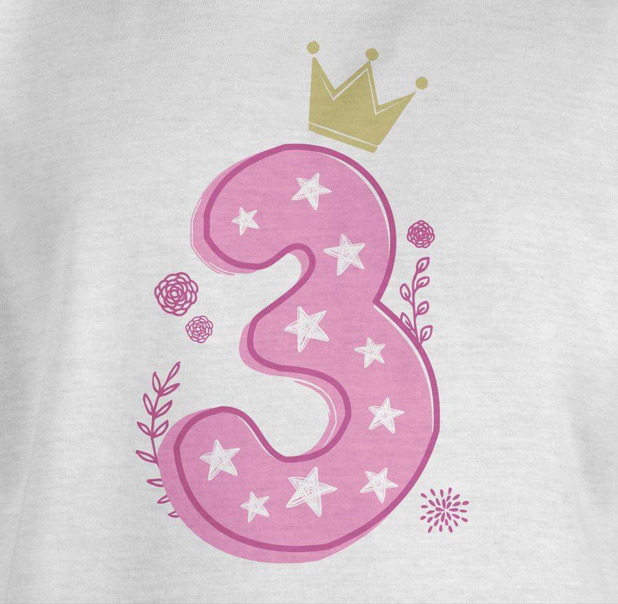 Shirtracer Dritter Mädchen Krone Sterne: T-Shirt Turnbeutel Shirtracer